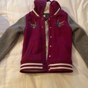 Letterman hooded coat